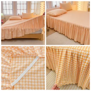 ชุดผ้าปูที่นอน ลายสก๊อต ผ้าปูที่นอน 6 ฟุต สําหรับเตียงควีนไซส์