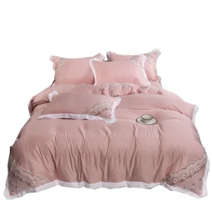 ชุดผ้าปูที่นอน สไตล์เจ้าหญิง ผ้าซาตินนุ่ม นอนสบาย ไม่ร้อนหลัง ขนาด 6 ฟุต