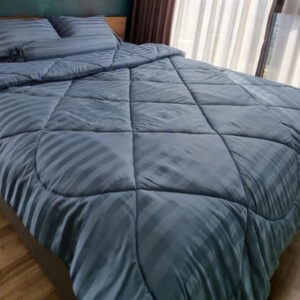 ชุดผ้าปูที่นอน โทนสีฟ้าเทา ขนาด 5 ฟุต