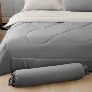 ชุดเครื่องนอนพร้อมผ้านวม 5 ชิ้น ขนาด 6 ฟุต สีเทา สินค้าคุณภาพดี