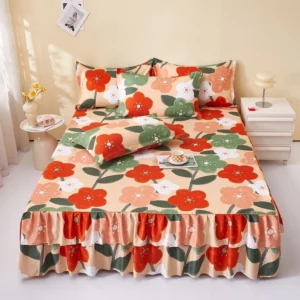 ผ้าปูที่นอนกระโปรงเตียง สไตล์เกาหลี ขนาด 6 ฟุต