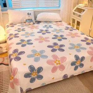 ผ้าปูเตียง ผ้าปูที่นอน ลายดอกไม้น่ารัก ขนาด 3 ฟุต