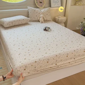 ผ้าปูเตียง เนื้อผ้าฝ้าย ขนาด 3.5 ฟุต + ปลอกหมอน